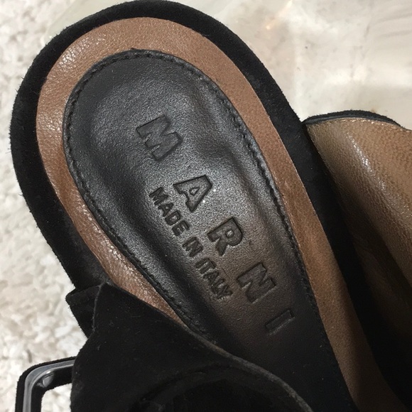 Marni black suede wedge platform heels - Picture 6 of 8